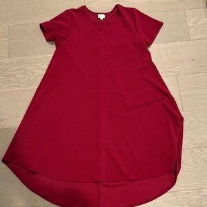 LuLaRoe Red Textured Casual dress